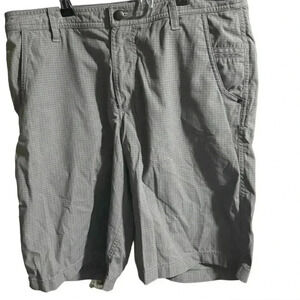 Lululemon Men's Athletic Short 34 Gray Black Grid Shorts Chino 10 Inch Inseam